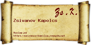 Zsivanov Kapolcs névjegykártya